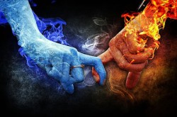 Meine Religion ist Mitgefühl Feuer und Wasser