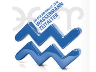 AMORC-Grafik zum Wassermannzeitalter mit blauem Wassermann-Symbol