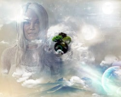 Tarot Karte Die Hohepriesterin Frau in weiss