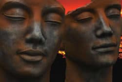 Emotion ist nicht Gefühl mann bronze gesichter