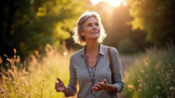 Wie beeinflussen Emotionen unsere Erinnerungen eine Frau im Wald