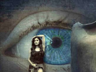 Frau-Auge-Wand-fantasy
