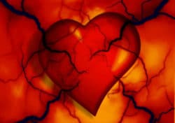 Wo genau sitzt dein gebrochenes Herz rot oranges gerissenes herz heart
