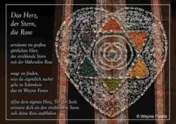 Meditation des kristallenen Herzens postkarte eucopyright herz stern rose waltraud hoenes