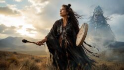 Dakini Mächtige Frau im mystischen Wind
