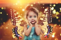 Zauber der Kindheit Magie Fantasie Schmetterling child