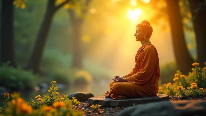 Buddha Staue im Wald