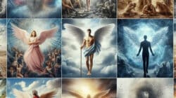 Cherubim: KI-Collage mit geflügelten Engelsgestalten