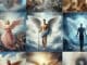 Cherubim: KI-Collage mit geflügelten Engelsgestalten