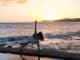 strand frau yoga