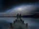 Paar steg see saturn space
