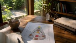 Sonniger Arbeitsplatz für die Beschäftigung mit Human Design