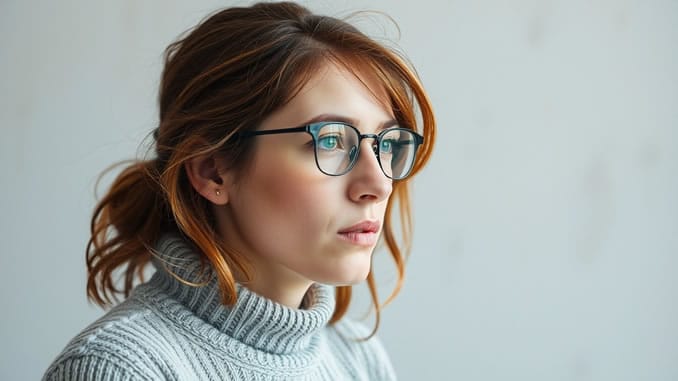 eine Frau hat geistiges Vermögen zu reflektieren