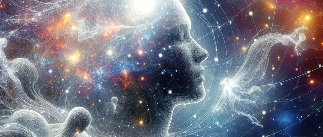 bewusster Mensch dargestellt im Universum