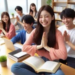 Leichter lernen mit Meditationen Studenten die meditieren und lernen