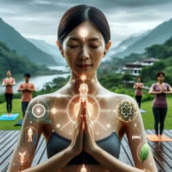 frau in meditation seite ganzheitliches Körperbewusstsein