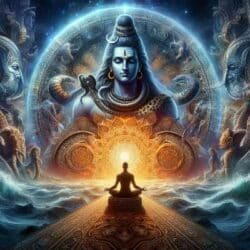 Yogi der vor der Gottheit Shiva meditiert