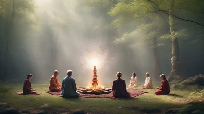 spirituelles Ritual in der Natur