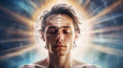 Buddhas Botschaft Sei dir selbst das Licht dritte Auge eines Mannes