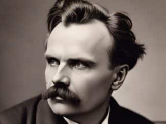 Nietzsche mit Schnurrbart und dunklem Anzug – KI-unterstütztes Porträt