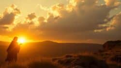 Perception of Jesus' Miracles in Intercultural Context Man in the nature at sunrise