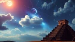 Prähistorische Astronomie Pyramide Wolken Mond