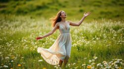 Kabir Frau die in der Natur tanzt