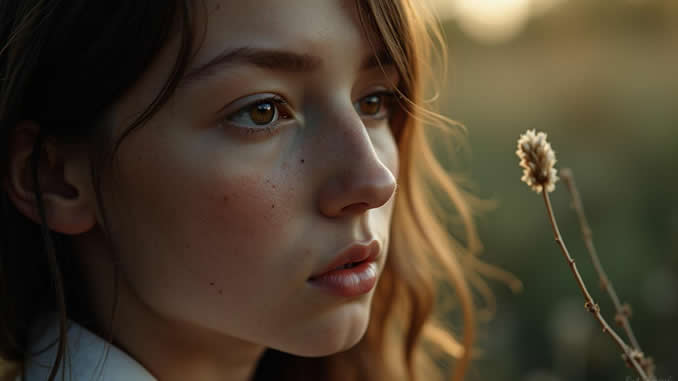 Liebe und Tod - junges Mädchen in der Natur