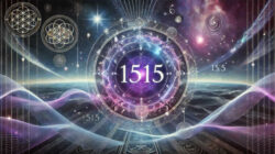 Zahl 1515 in leuchtenden kosmischen Kreisen – KI-Illustration zur Numerologie