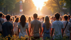 AI supported generated in dem Menschen harmonisch miteinander leben