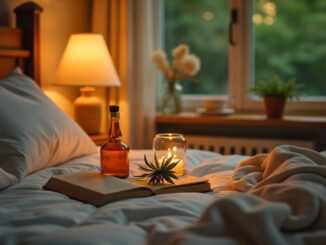 Cannabis Tinktur an einem Bett