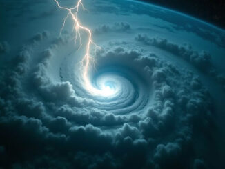 Sturm mit Auge und Blitz