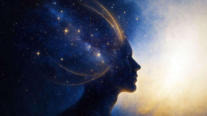 Zellbewusstsein Kosmische Heilung Kopf eines Menschen