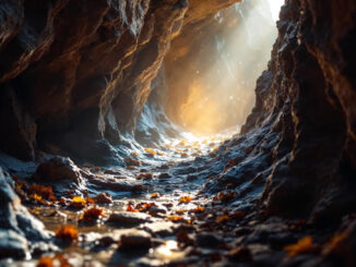alte Höhle in der geforscht wird