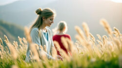 Selbstbestimmtes Leben Warum echte Freiheit im Inneren beginntFrau im Feld voller Freude