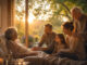 Ein Moment der Fürsorge und Nähe in Kreis der Familie