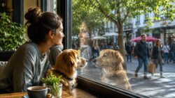 Hunde erkennen Gefühle - Kaffee, Hund und Spiegelungen am Fenster