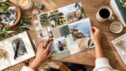 Manifestation - Frau mit einem Vision Board