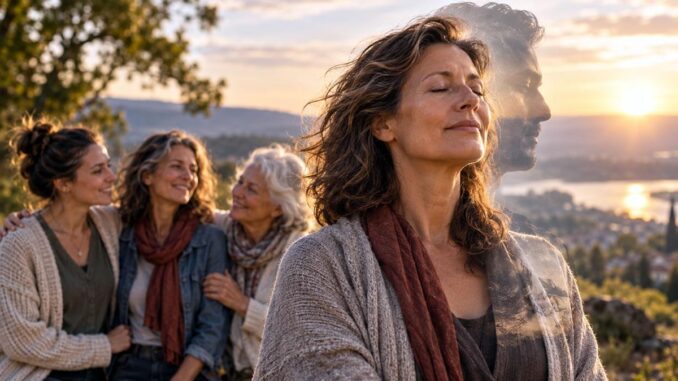 Generationen im goldenen Abendlicht